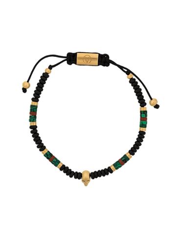 Northskull Malachite Atticus Macrame Bracelet - Black
