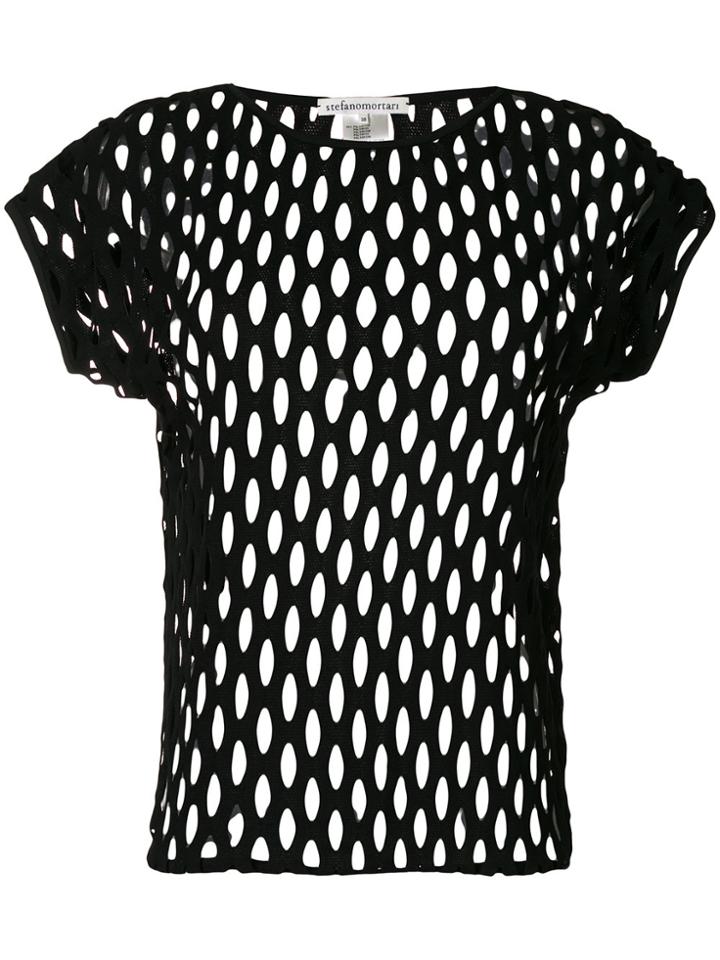 Stefano Mortari Perforated T-shirt - Black