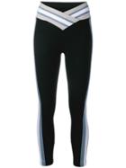 No Ka' Oi Cropped Stripe Detail Leggings - Black