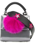 Les Petits Joueurs Bunny Micro Alex Shoulder Bag, Women's, Grey, Calf Leather/lamb Skin