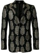 Alexander Mcqueen - Embroidered Blazer - Men - Cotton/polyamide/polyester/metal - 50, Black, Cotton/polyamide/polyester/metal