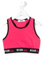 Msgm Kids Barbie Cropped Top, Girl's, Size: 8 Yrs, Pink/purple