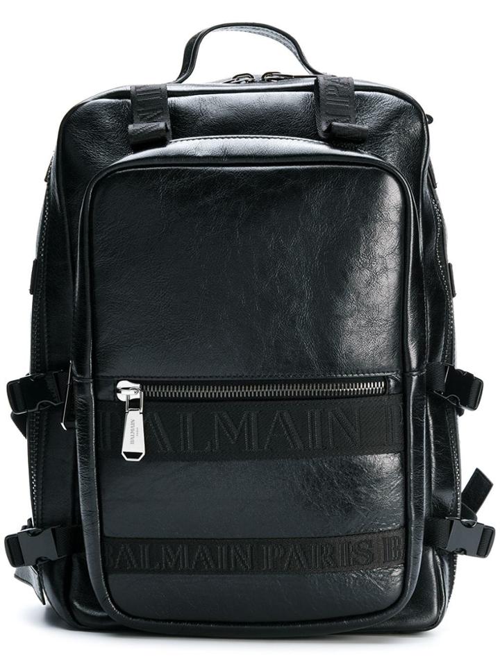 Balmain Military Style Backpack - Black