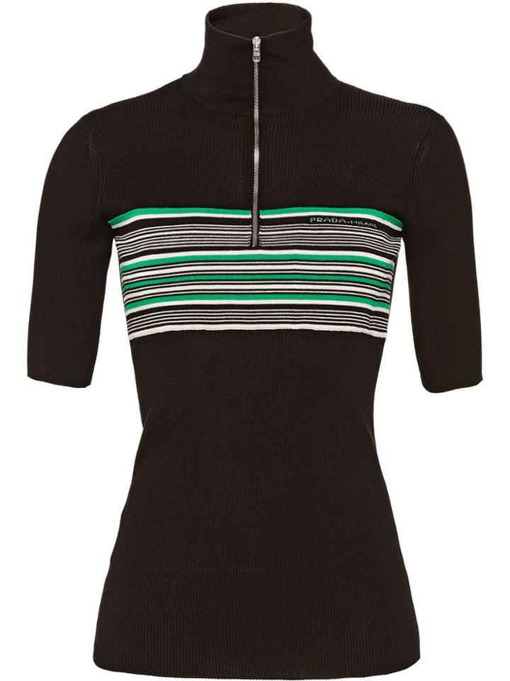 Prada Short-sleeved Silk Sweater - Black