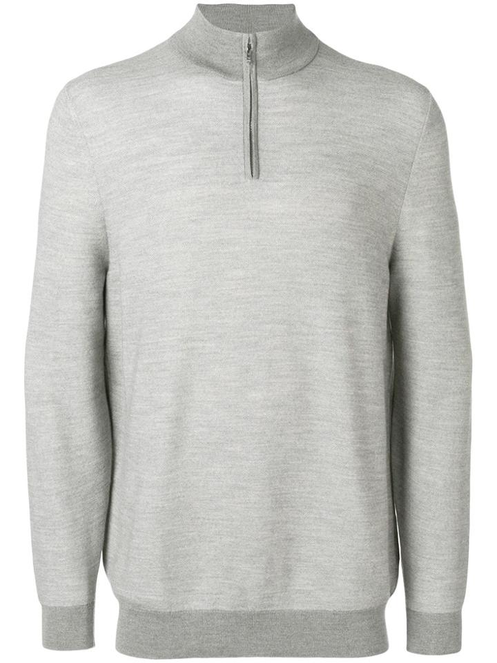 Loro Piana Zipped-up Jumper - Grey