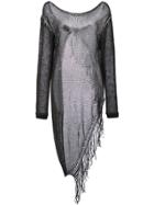 Lost & Found Ria Dunn Mesh Knit Fringe Pullover - Black