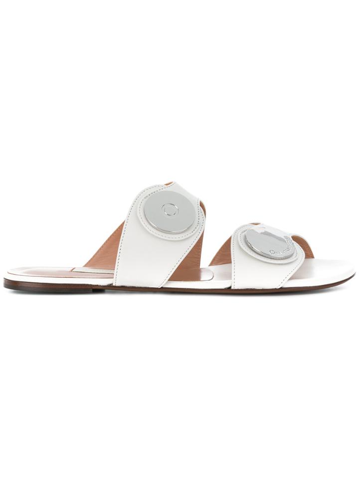 L'autre Chose Logo Plaque Sandals - White