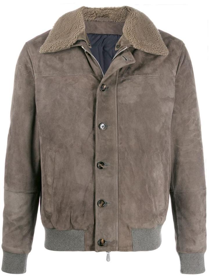 Eleventy Button-down Bomber Jacket - Grey
