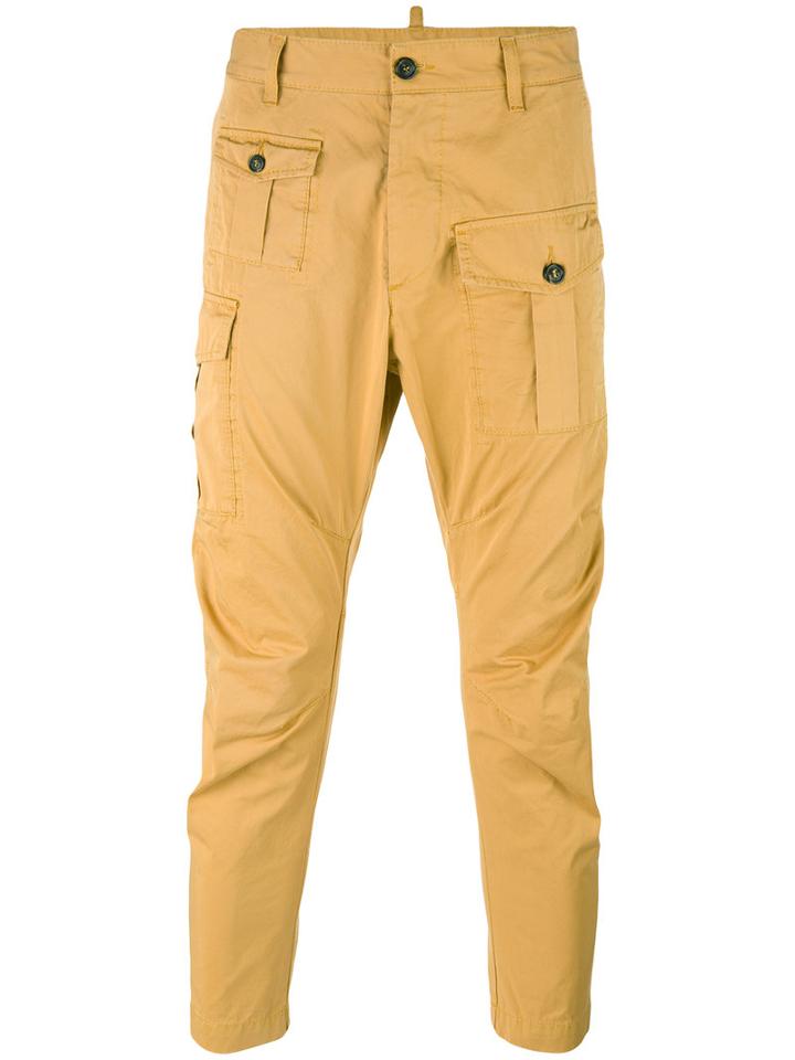 Dsquared2 Pocketed Trousers, Men's, Size: 46, Brown, Cotton