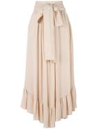 See By Chloé Ruffle Hem Maxi Skirt, Women's, Size: 38, Nude/neutrals, Viscose/wool