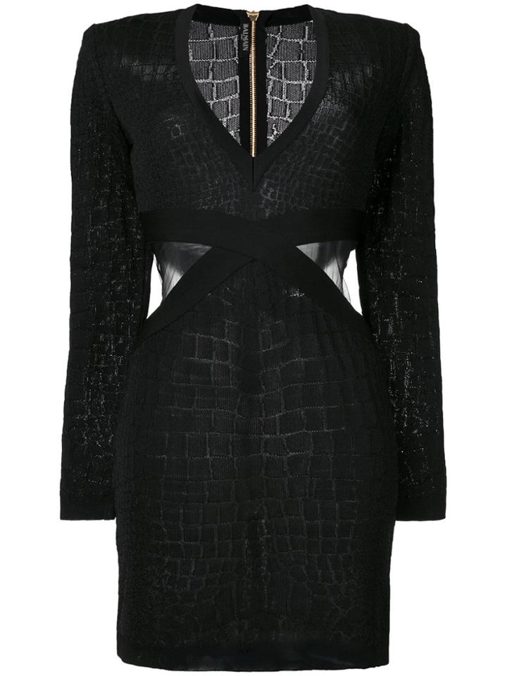 Balmain Cut Out Dress - Black