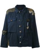 Lédition - Embellished Military Jacket - Women - Cotton - M, Blue, Cotton