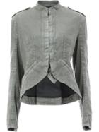 Haider Ackermann - Curved Hem Jacket - Women - Cotton/rayon/linen/flax/spandex/elastane - 36, Grey, Cotton/rayon/linen/flax/spandex/elastane