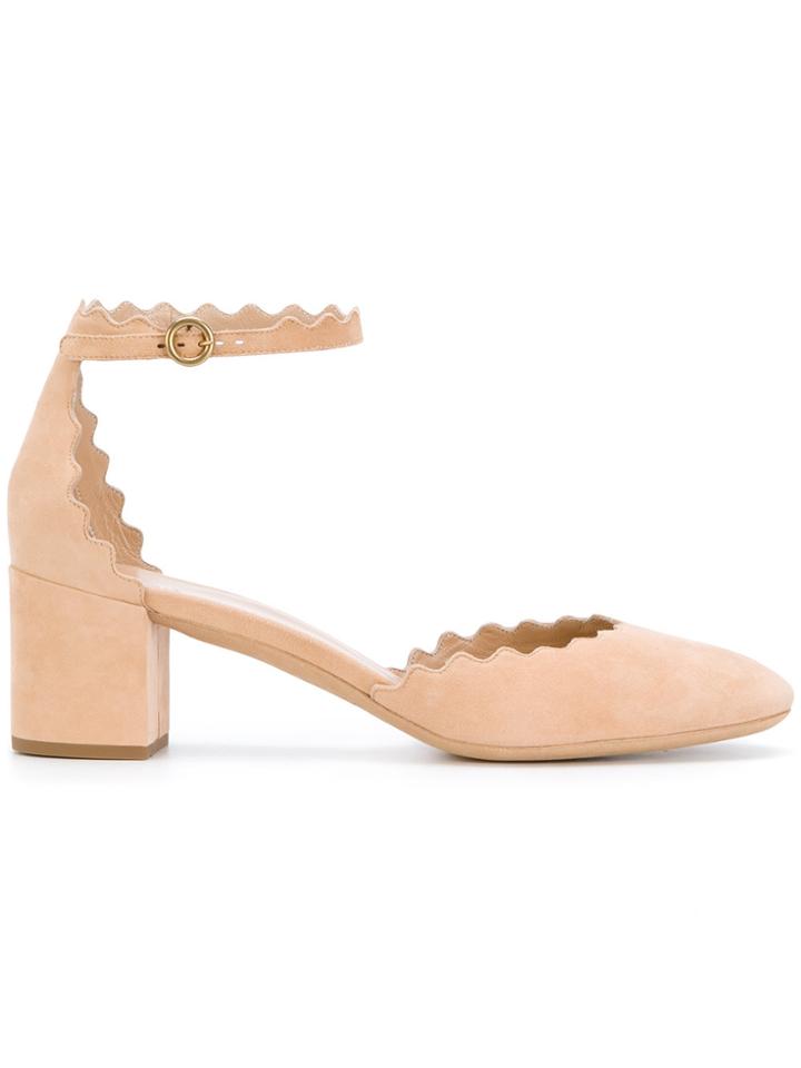 Chloé Lauren Ankle Strap Pumps - Nude & Neutrals