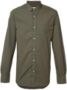 Officine Generale Patch Pocket Shirt, Men's, Size: Small, Green, Cotton