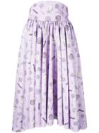 Olympia Le-tan Frances Printed Skirt - Pink & Purple