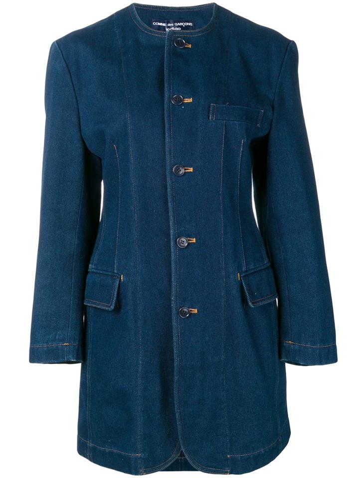 Comme Des Garçons Vintage 1980's Denim Midi Coat - Blue