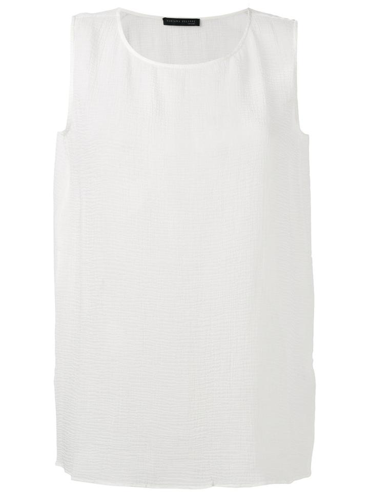 Fabiana Filippi Layered Sleeveless Blouse, Women's, Size: 46, White, Silk/cotton