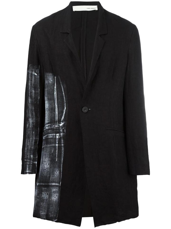 Isabel Benenato Single Breasted Coat, Men's, Size: 52, Black, Linen/flax