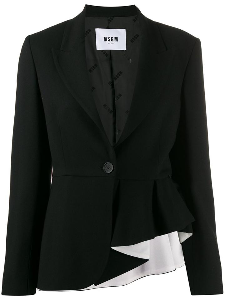 Msgm Asymmetric Single-breasted Blazer - Black
