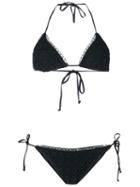 Ermanno Scervino Triangle Bikini, Women's, Size: 1, Black, Polyester/nylon/spandex/elastane