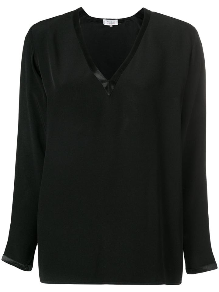 Yves Saint Laurent Vintage V-neck Loose Blouse - Black