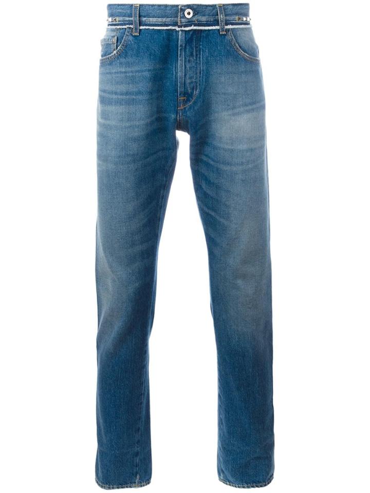 Valentino Rockstud Untitled Slim-fit Jeans - Blue