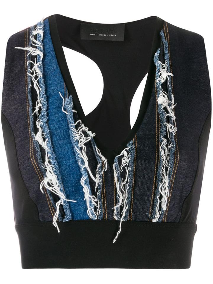 No Ka' Oi Denim Appliqué Tank Top - Black