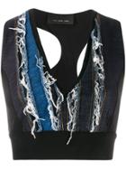 No Ka' Oi Denim Appliqué Tank Top - Black