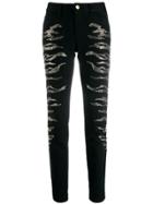 Just Cavalli Embroidered Skinny Jeans - Black