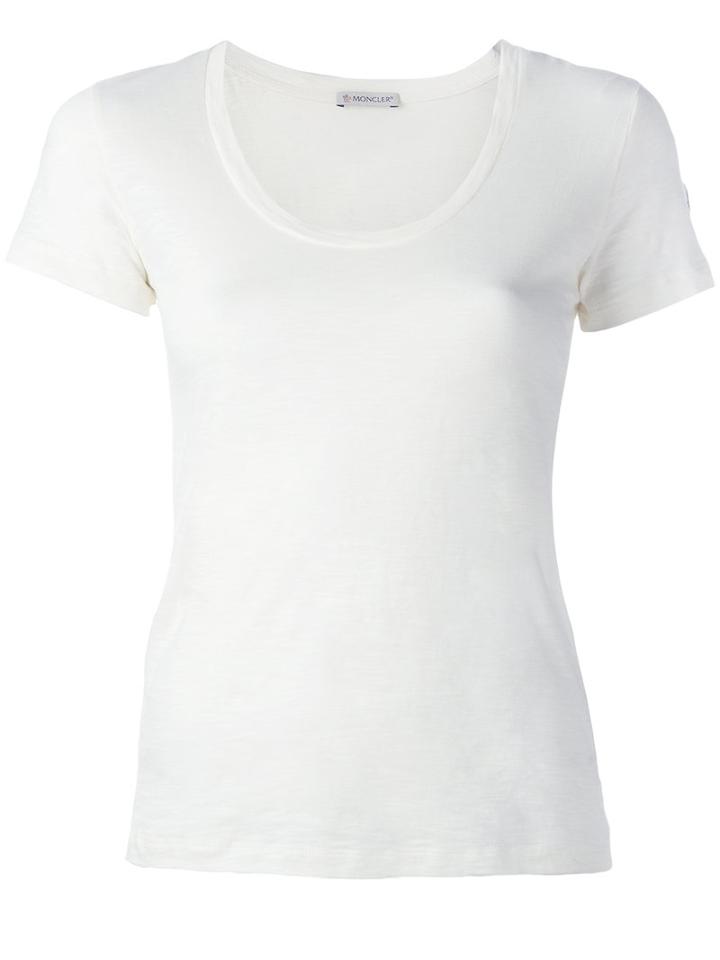 Moncler - Scoop Neck T-shirt - Women - Cotton - S, White, Cotton