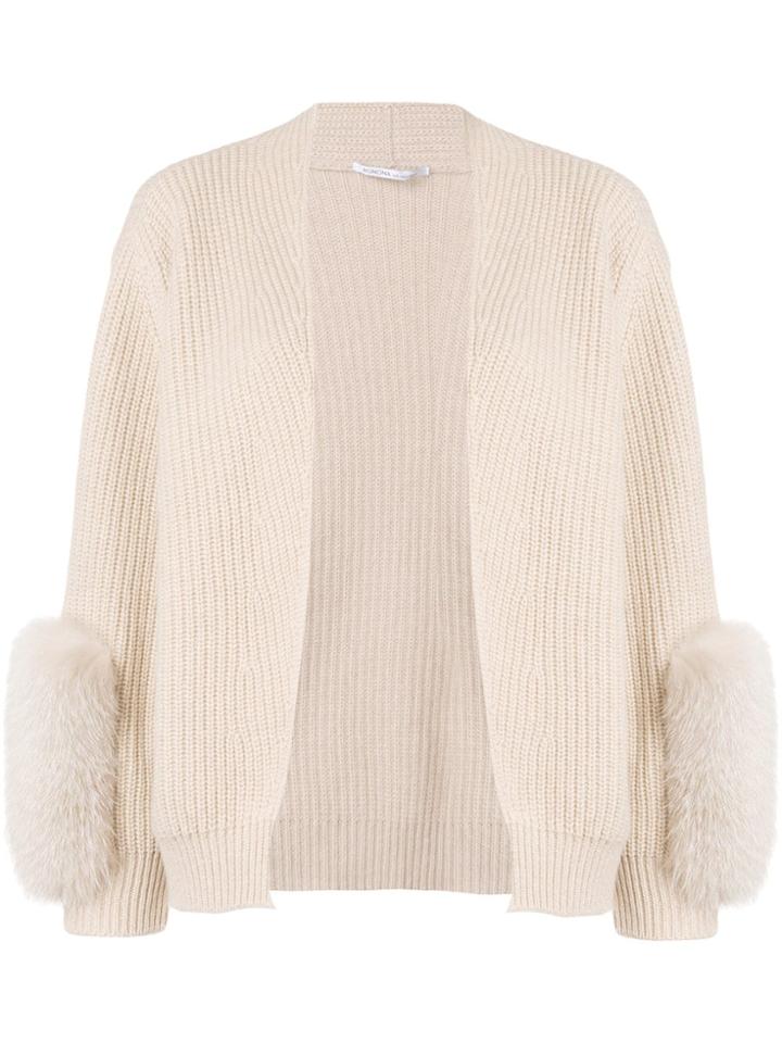 Agnona Ribbed Knit Cardigan - Nude & Neutrals