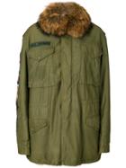 As65 Fur Trim Military Parka - Green