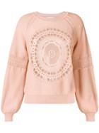Chloé Lace Bell Sleeve Sweater - Pink & Purple