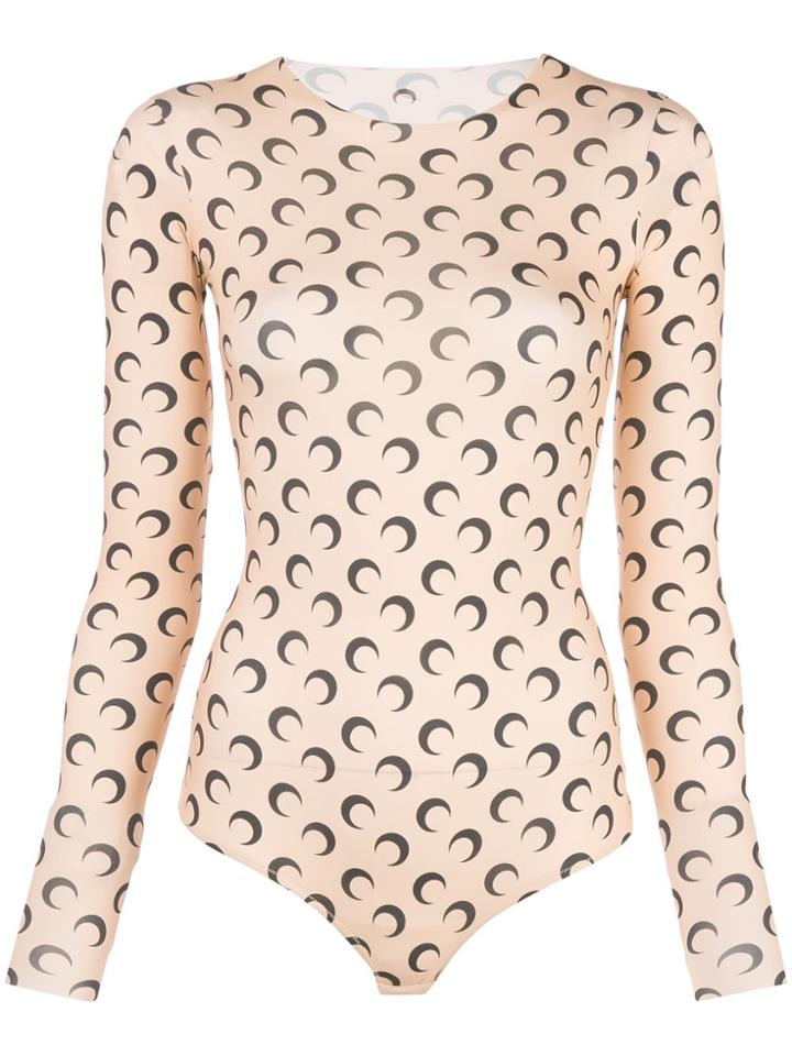 Marine Serre Crescent Moon Print Body - Neutrals