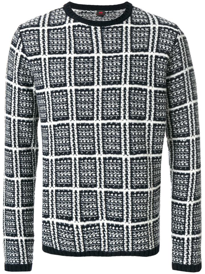 Mp Massimo Piombo Check Pattern Sweater - Blue