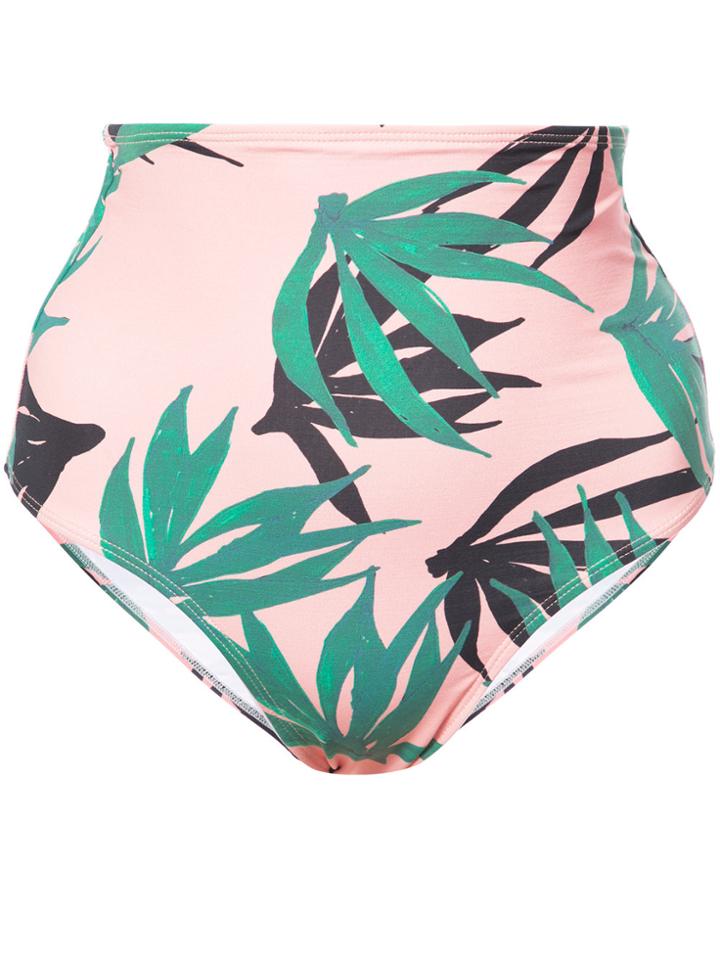 Patbo Palm High Waist Bikini Briefs - Pink & Purple