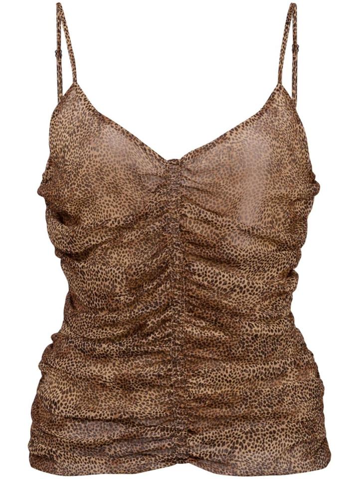 Nicholas Ruched Design Top - Brown