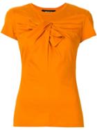 Paule Ka Draped Bow-embellished T-shirt - Orange