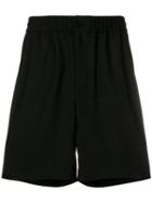 Ami Paris Elasticized Waist Bermuda Shorts - Black