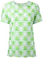 Ultràchic Frog Print T-shirt, Women's, Size: 42, Green, Cotton/acetate