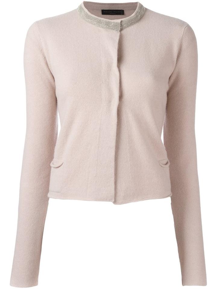 Fabiana Filippi Embellished Collar Cardigan, Women's, Size: 44, Nude/neutrals, Cashmere