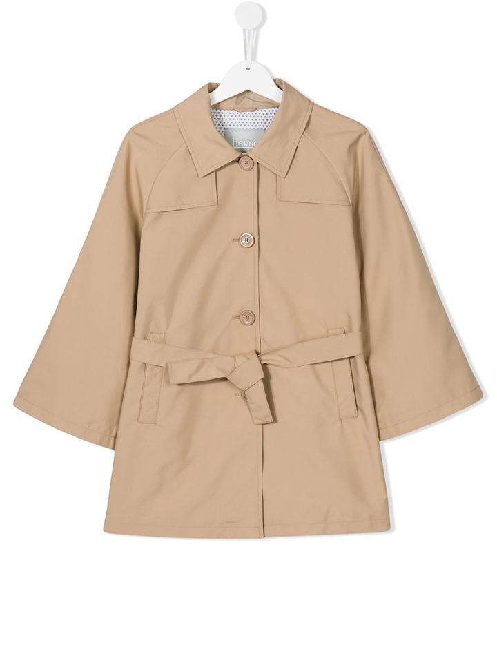 Herno Kids Single Breasted Coat, Girl's, Size: 14 Yrs, Nude/neutrals