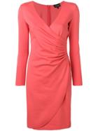 Emporio Armani Wrap Front Midi Dress - Pink