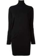 Paco Rabanne Roll Neck Knit Dress, Women's, Size: Medium, Black, Wool
