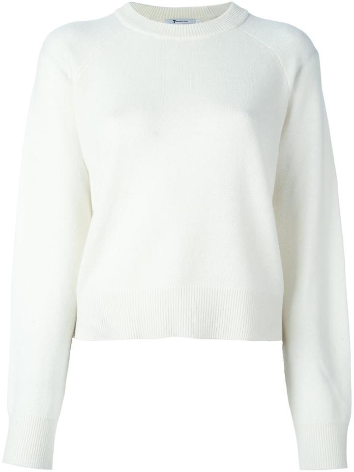 T By Alexander Wang Crew Neck Jumper, Women's, Size: Xs, White, Cashmere/wool