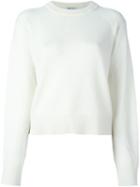T By Alexander Wang Crew Neck Jumper, Women's, Size: Xs, White, Cashmere/wool