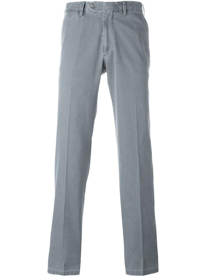 Canali Straight Leg Jeans, Men's, Size: 56, Grey, Cotton/polyester