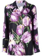 Dolce & Gabbana Tulip Print Shirt, Women's, Size: 42, Pink/purple, Silk