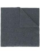 N.peal Embellished Knitted Scarf - Grey